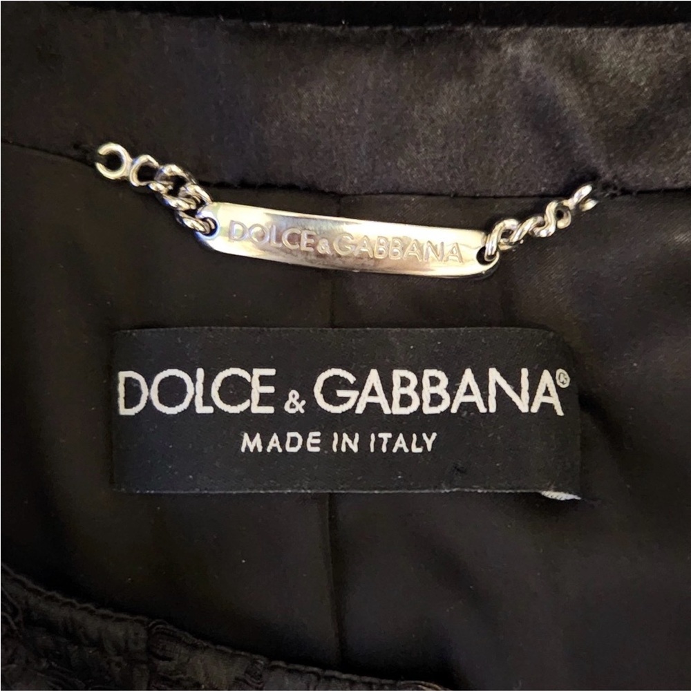 DOLCE & GABBANA Black Suit Blazer Skirt Suit Set VINTAGE - Picture 3 of 13